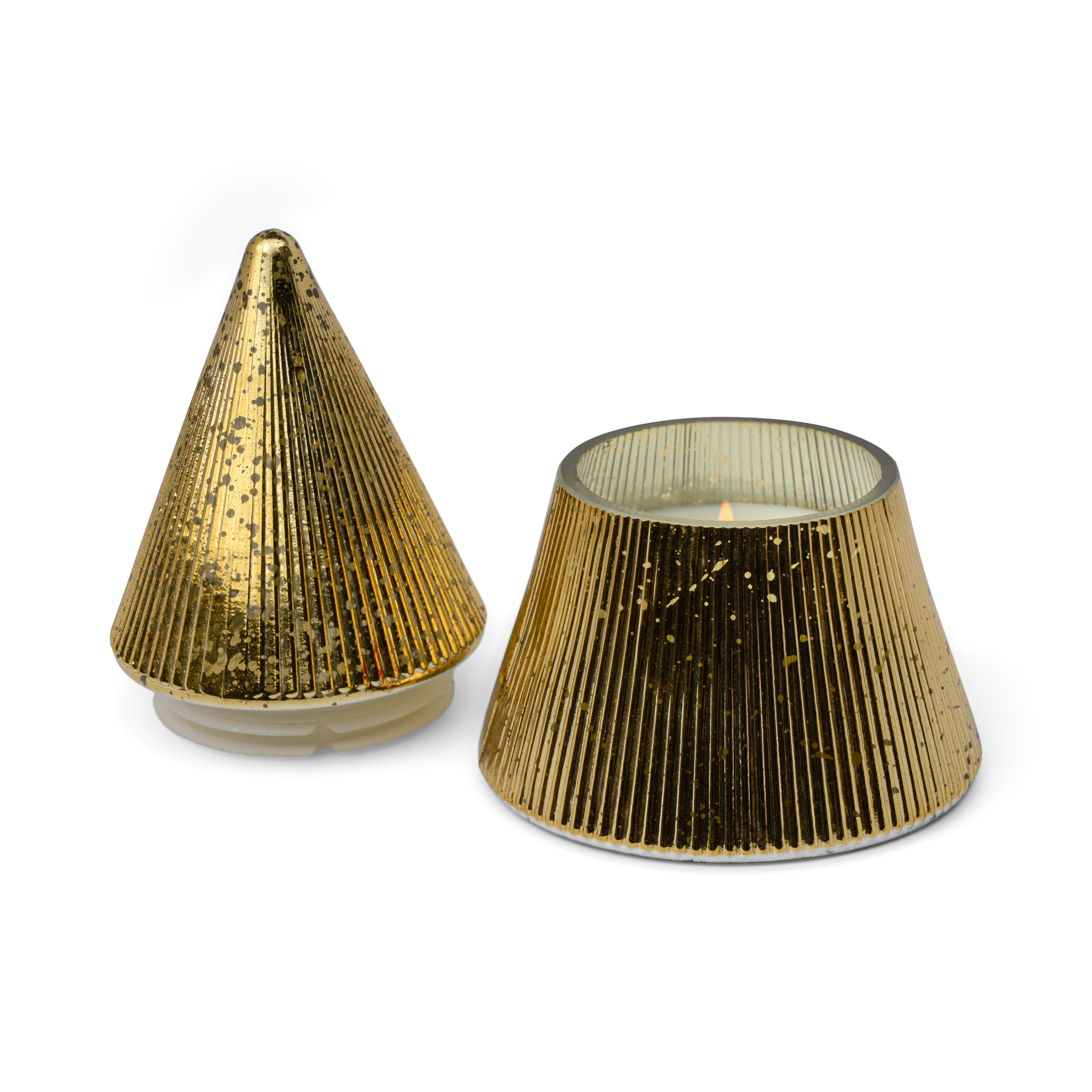 Doftljus Glasträd Guldmetallic  Cypress & Fir