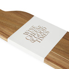 Wooden cheese tray Wine bottle