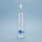 Flaska Atlantis, Blå Fisk 1,2l, Borosilikatglas