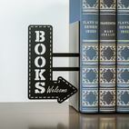 Bokstöd Bookshop svart metall