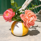 Ceramic vase Beachball. Yellow 14 cm