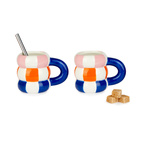 Set of 2 Ceramic Coffee Cups Floats, blue