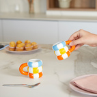 Set of 2 Ceramic Coffee Cups Floats, orange