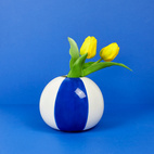 Ceramic vase Beachball. Blue 14 cm