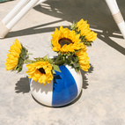 Ceramic vase Beachball. Blue 14 cm
