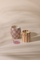 Cabana  Rust striped Ceramic Candle - Sienna Sunset Boxed