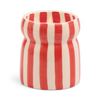 Cabana  Red striped Ceramic Candle - Hibiscus Bay Boxed