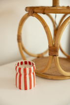 Cabana  Red striped Ceramic Candle - Hibiscus Bay Boxed