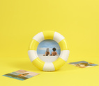 Photo Frame Floats, Yellow/White