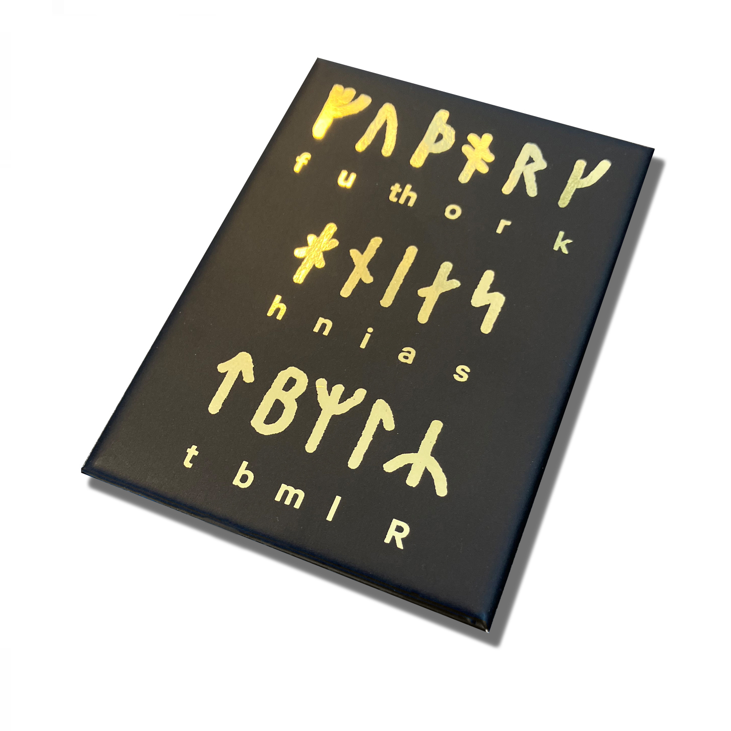 Magnet 90x65 Runes. matt black with gold runes