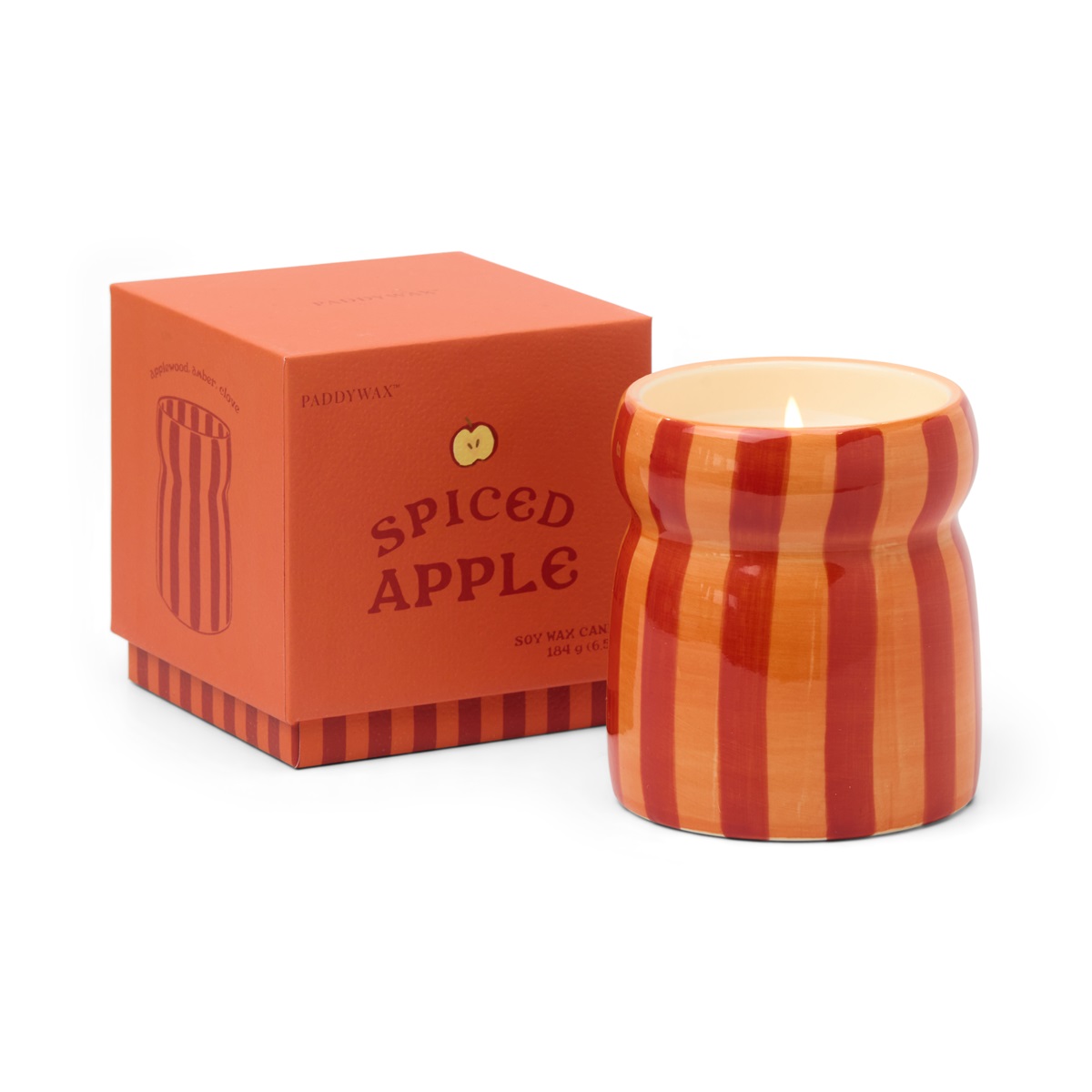 Doftljus Cabana Röd/Orange Randig - Spice Apple