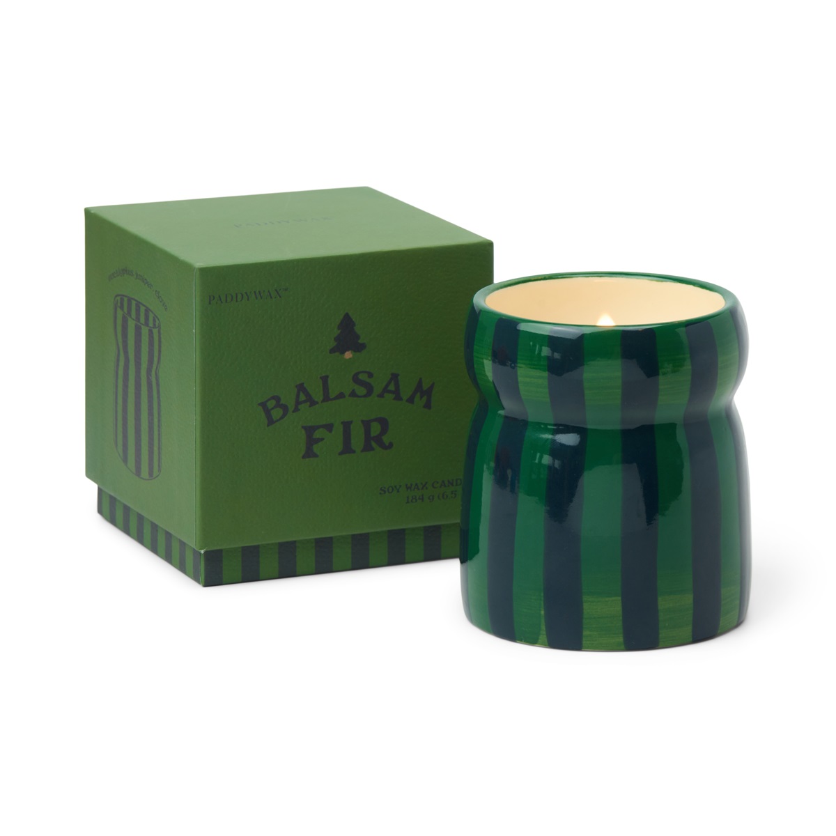 Doftljus Cabana Grön/Marinblå Randig - Balsam Fir