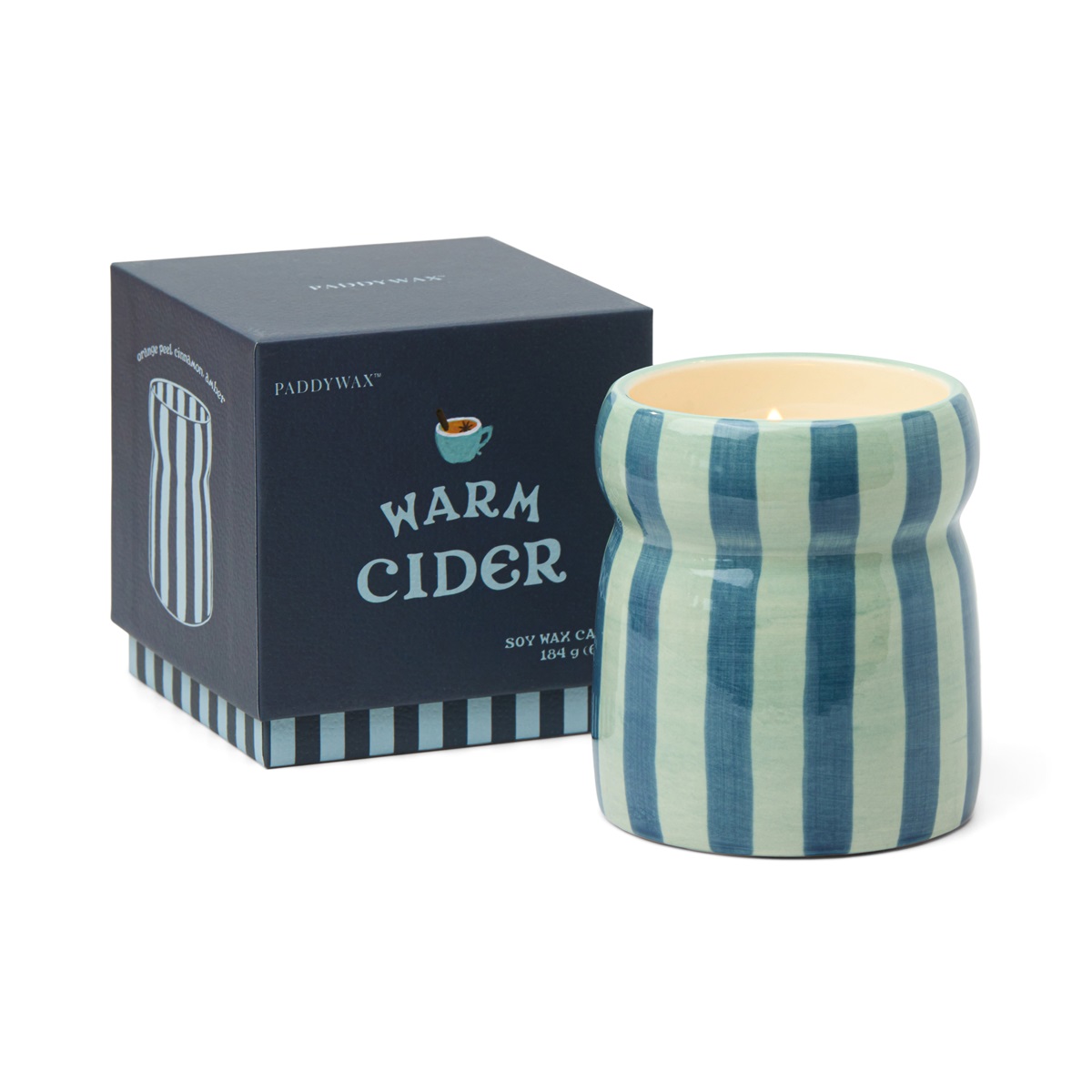 Doftljus Cabana Blå/Marinblå Randig - Warm Cider