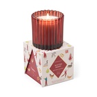 Christmas 127g Ribbed Glass Candle - Red - Winter Berry
