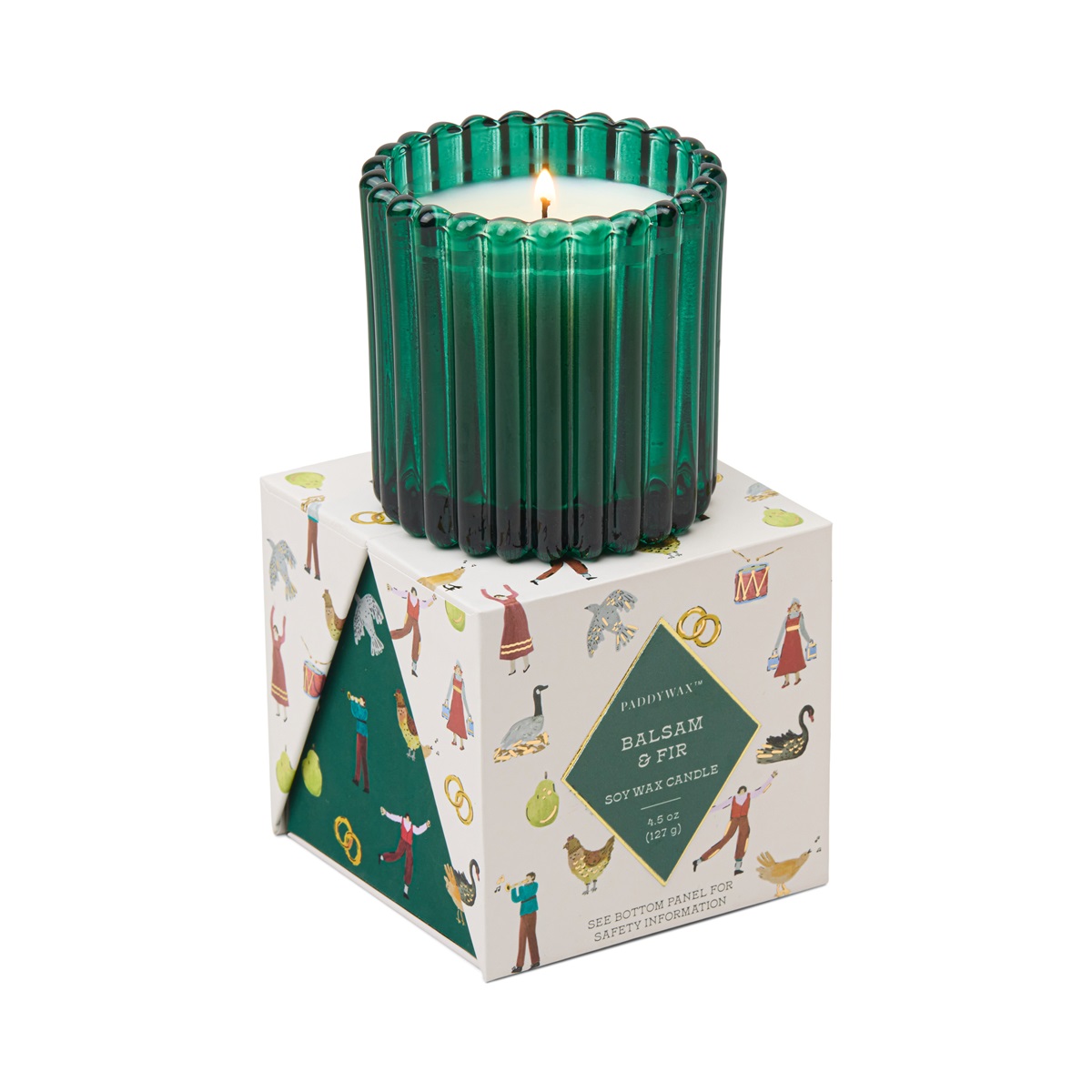 Doftljus Christmas Räfflat Glas - Grön - Balsam Fir