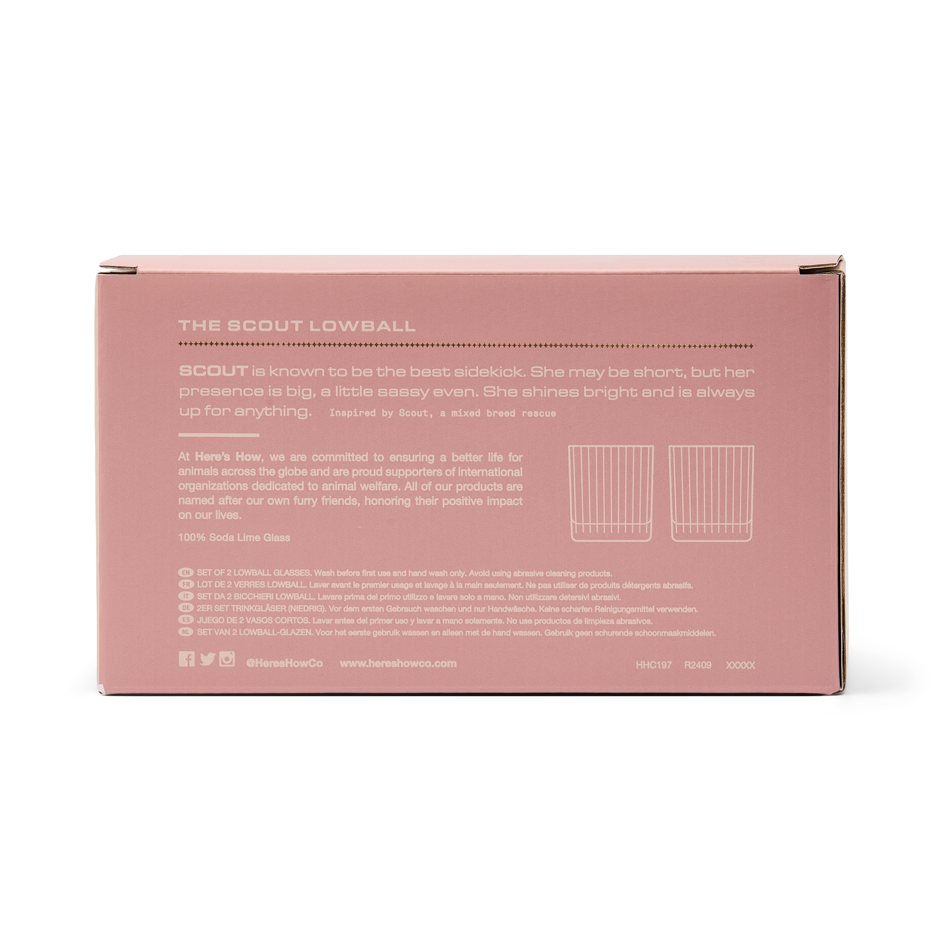 Glas Lowball The Scout - Set om 2- Rosa