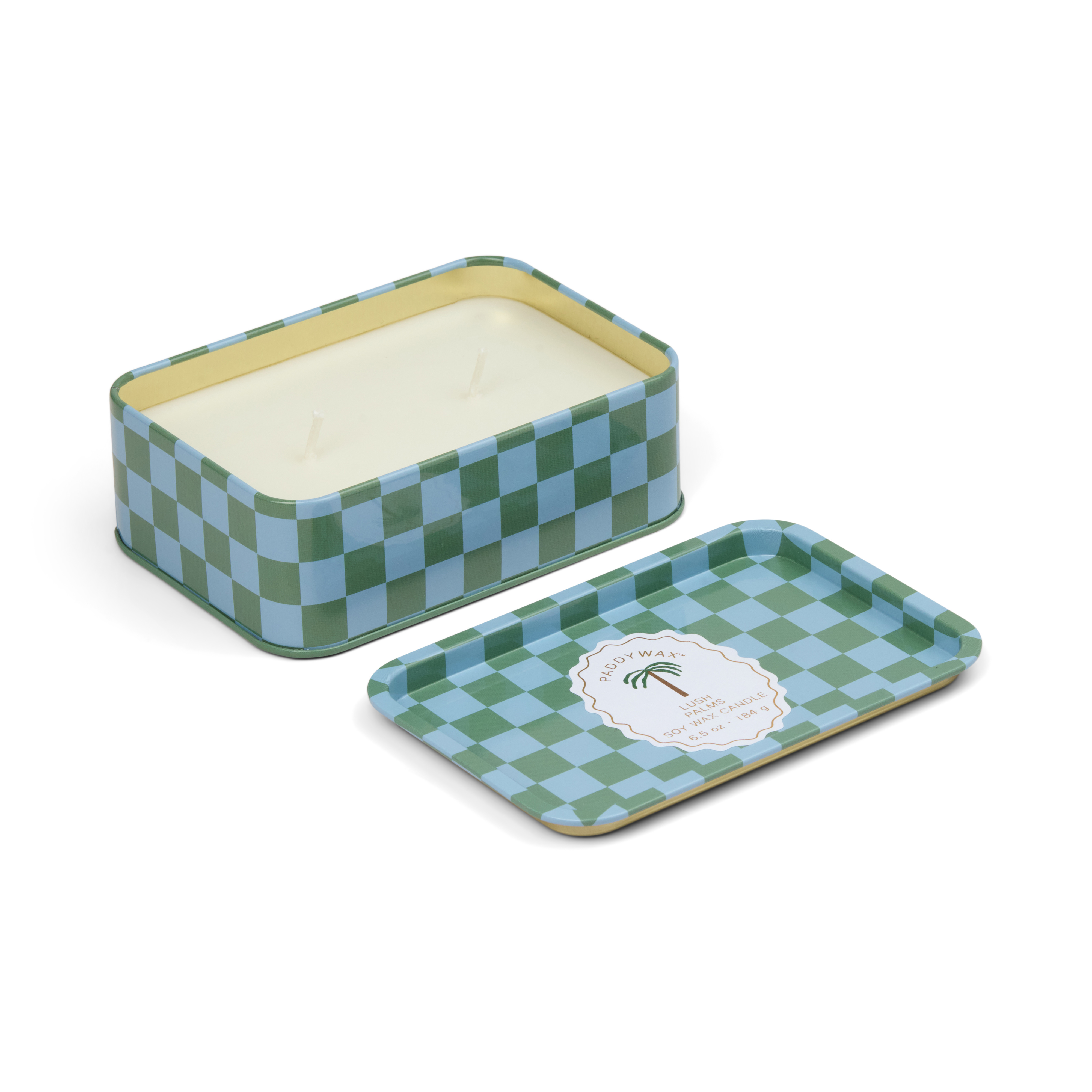 Doftljus plåtask Adopo Palm Printed Tin Candle - Lush Palms