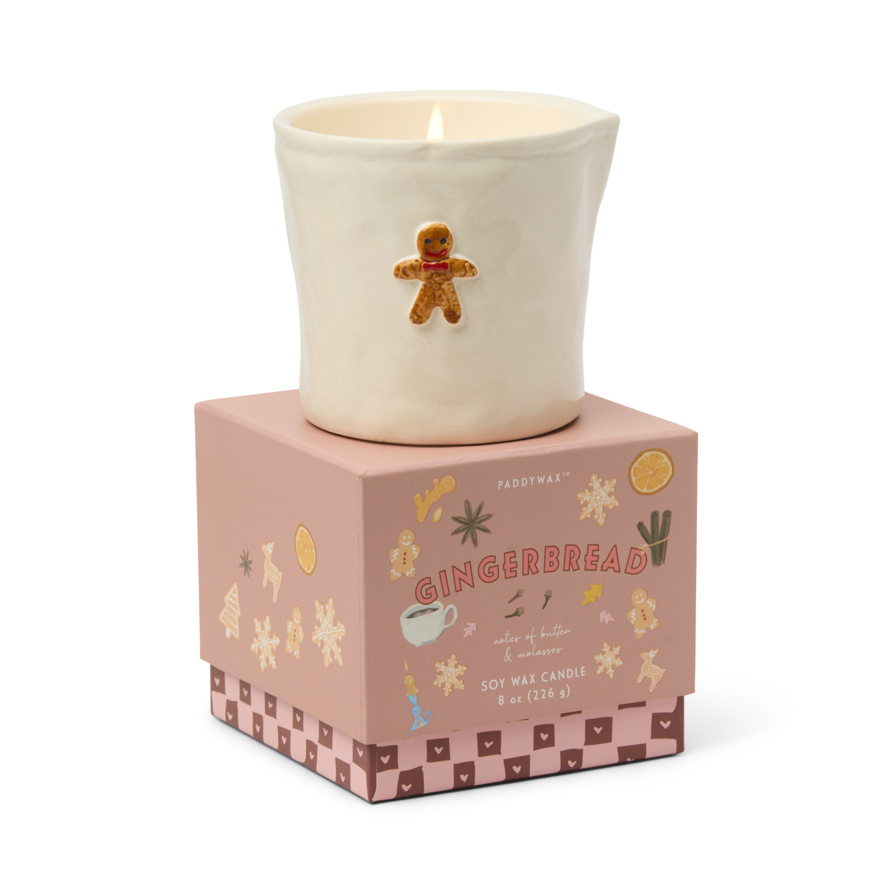 Bistro 226g Gingerbread Embossed Ceramic Candle - Gingerbread
