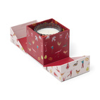 Christmas 127g Ribbed Glass Candle - Red - Winter Berry