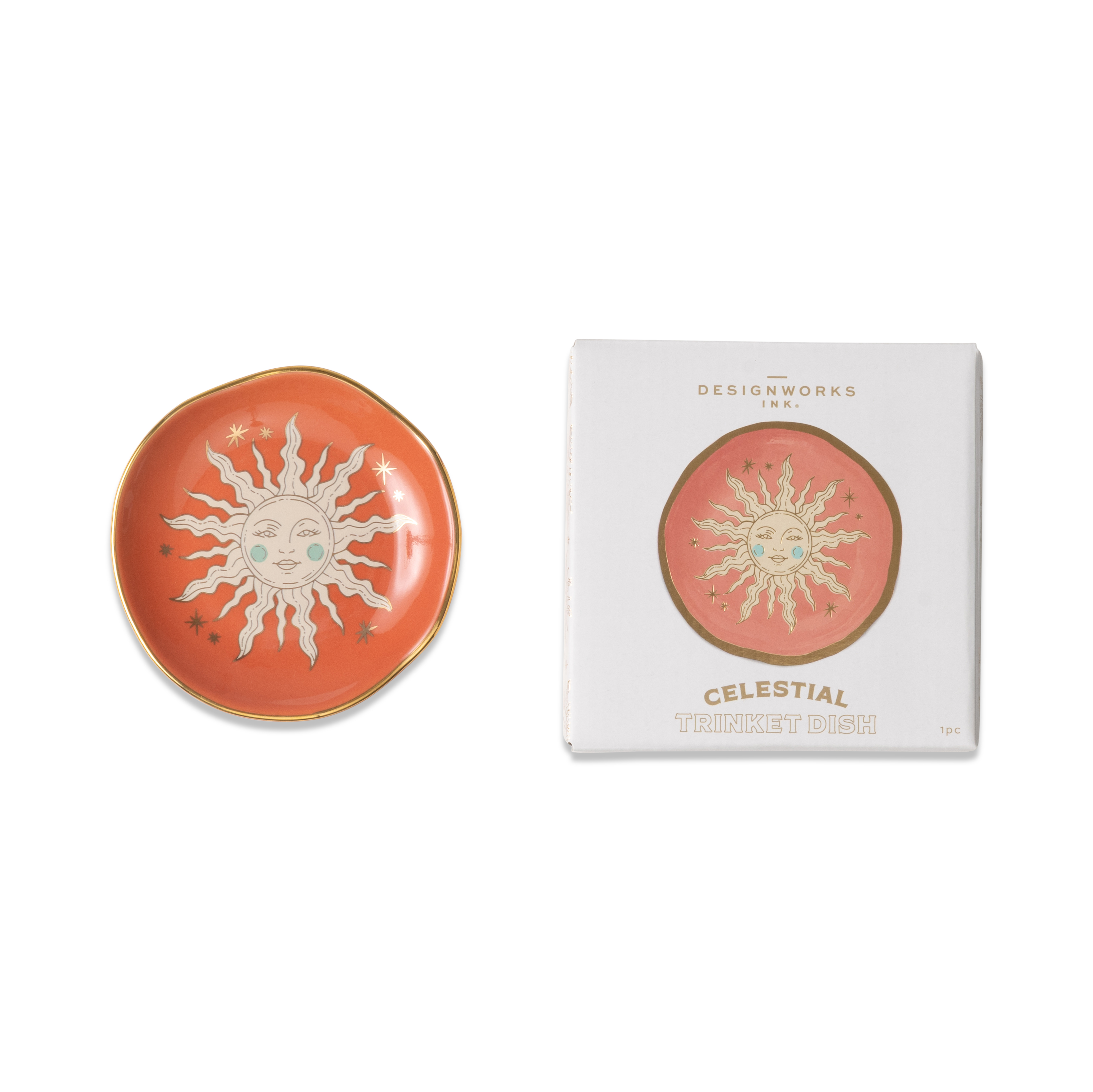 Smyckesskål i keramik Celestial - Terracotta Sun