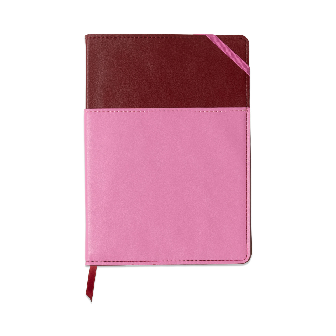 Anteckningsbok med ficka Bordeaux & Rosa