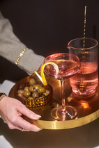 Glas Coupe The Lou- Set om 2- Rosa