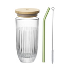 La Rochère Smoothie Glass with Lid and Straw Ouessant