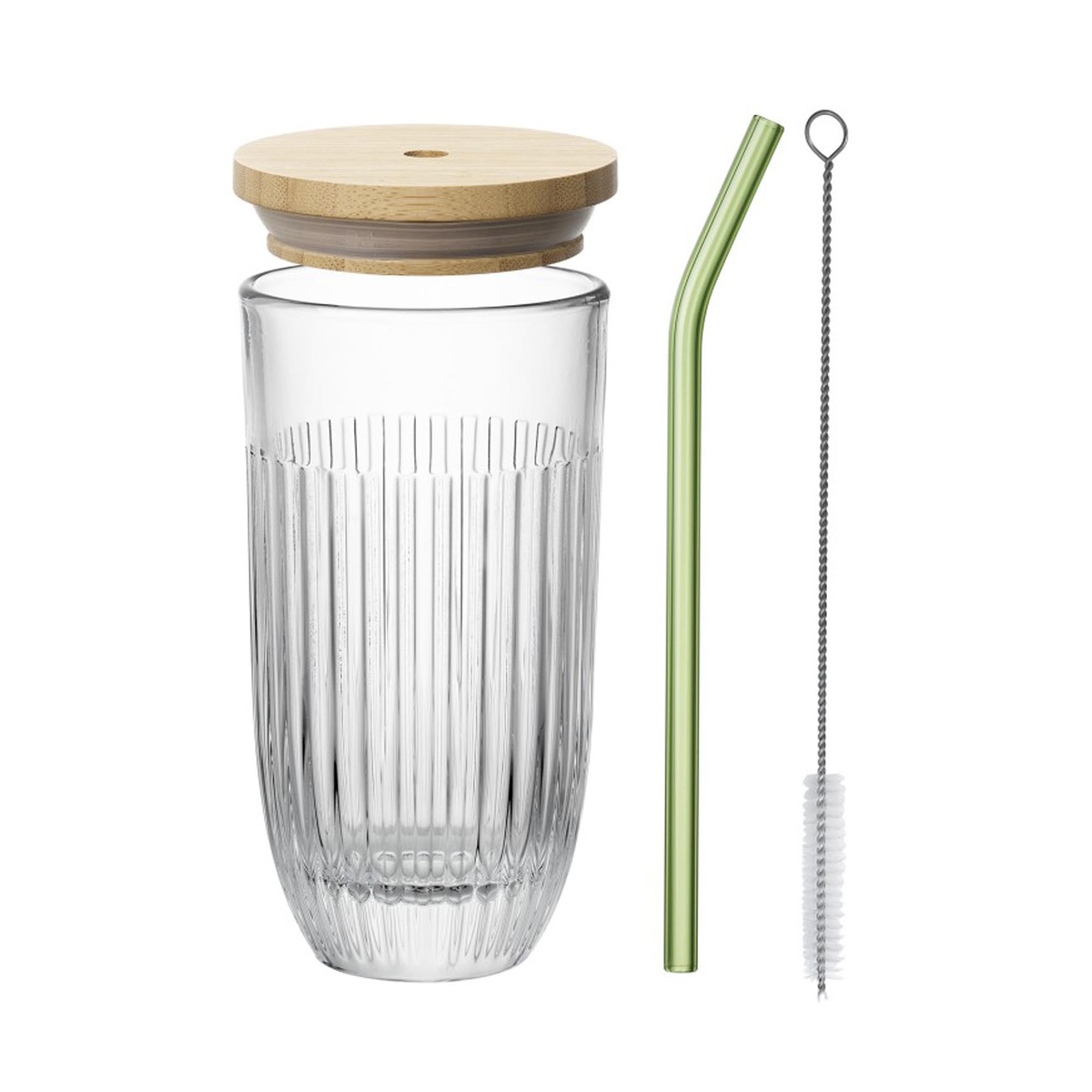 La Rochère Smoothieglas med Lock och Sugrör Ouessant
