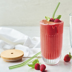 La Rochère Smoothie Glass with Lid and Straw Ouessant