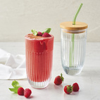 La Rochère Smoothie Glass with Lid and Straw Ouessant