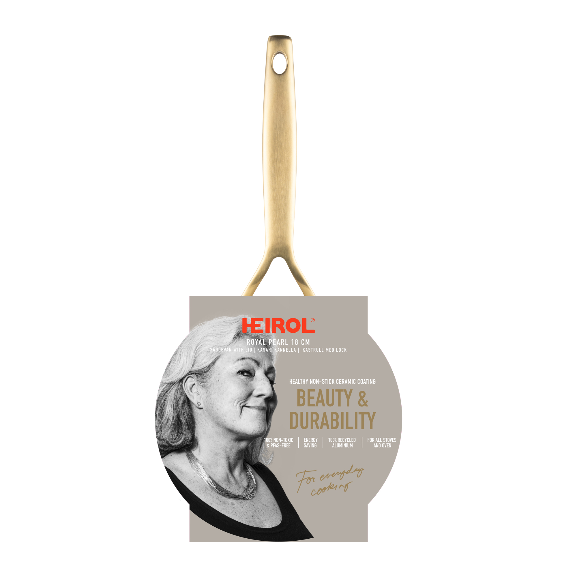 Heirol Kastrull med Lock Royal Pearl 18 cm liter