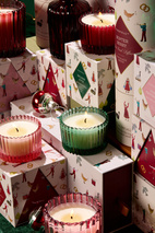 Doftljus Christmas Räfflat Glas - Grön - Balsam Fir