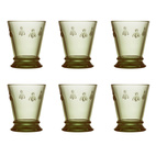 La Rochère Water Glass Abeille Olive Green, 6 pcs