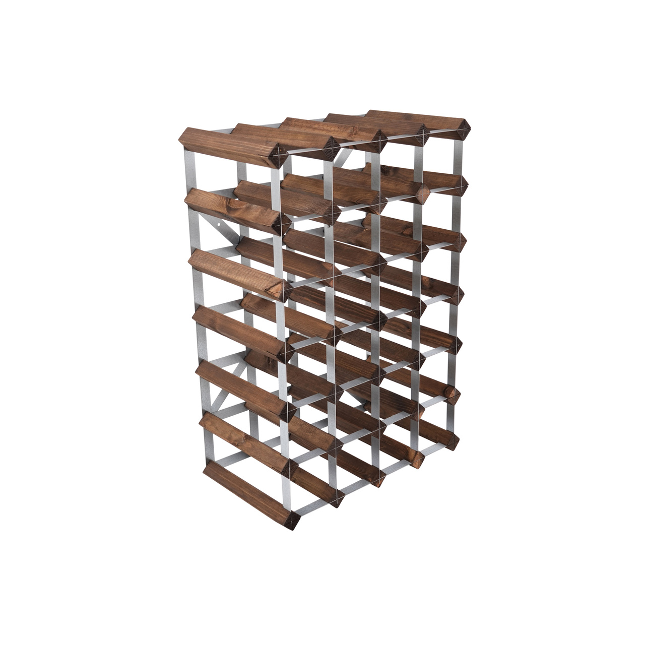 Wine Rack 30 Bottles Assembled Dark Wood