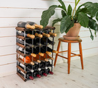 Wine Rack 30 Bottles Assembled Dark Wood
