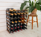 Wine Rack 42 Bottles Unassembled Dark Wood