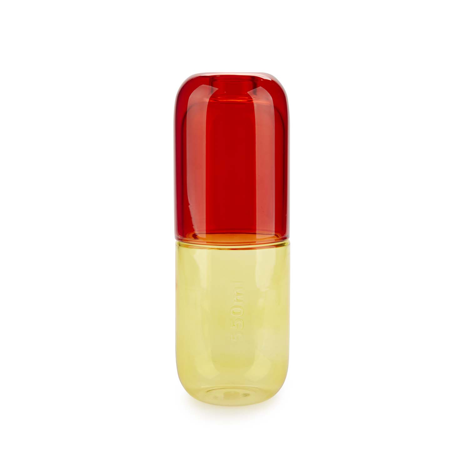 Flaska o Glas Piller, Röd/Gul glas 500 ml