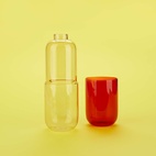 Flaska o Glas Piller, Röd/Gul glas 500 ml