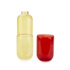 Flaska o Glas Piller, Röd/Gul glas 500 ml