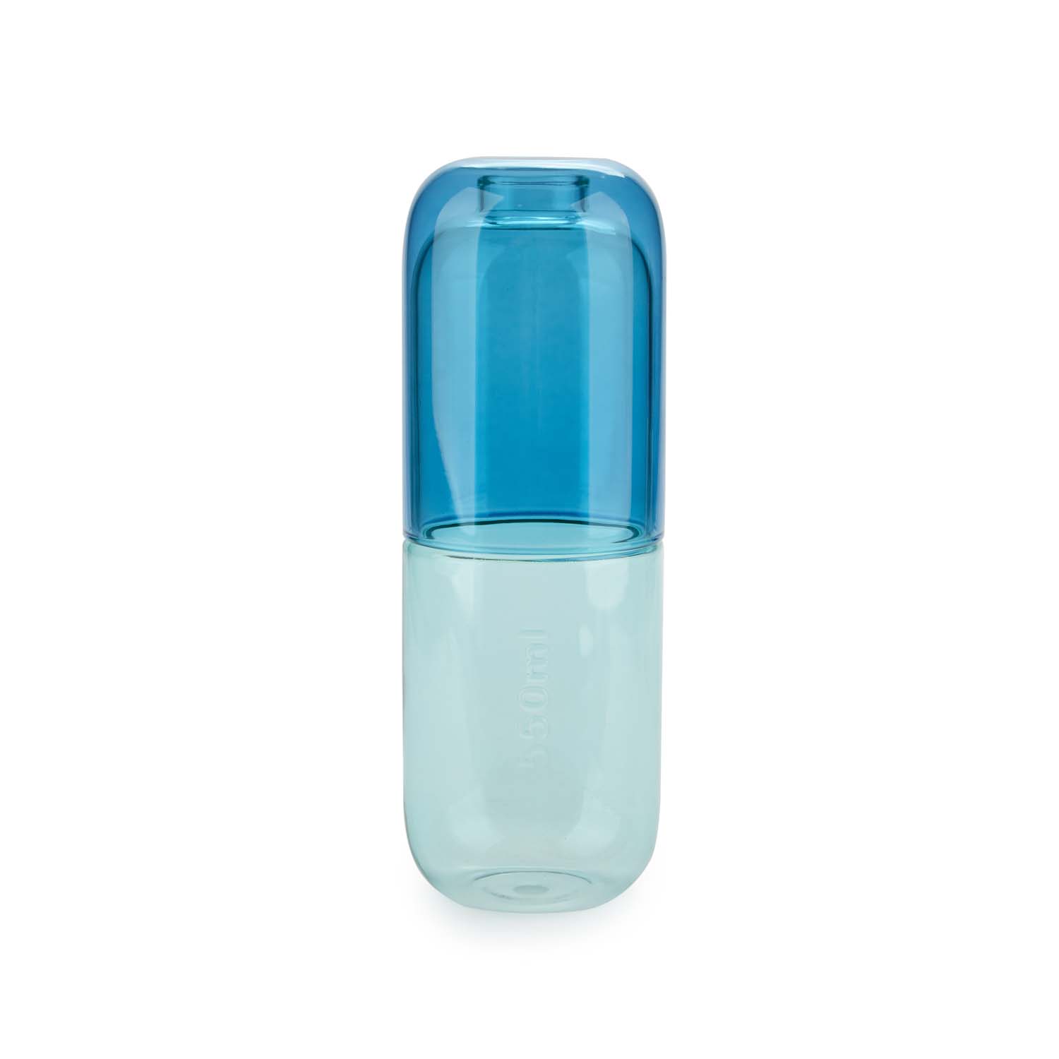 Flaska o Glas Piller, Blått Glas 500 ml