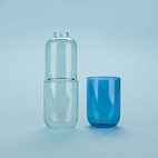 Flaska o Glas Piller, Blått Glas 500 ml
