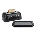 Butter Container with Lid Toasty, Black