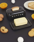 Butter Container with Lid Toasty, Black