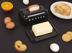 Butter Container with Lid Toasty, Black