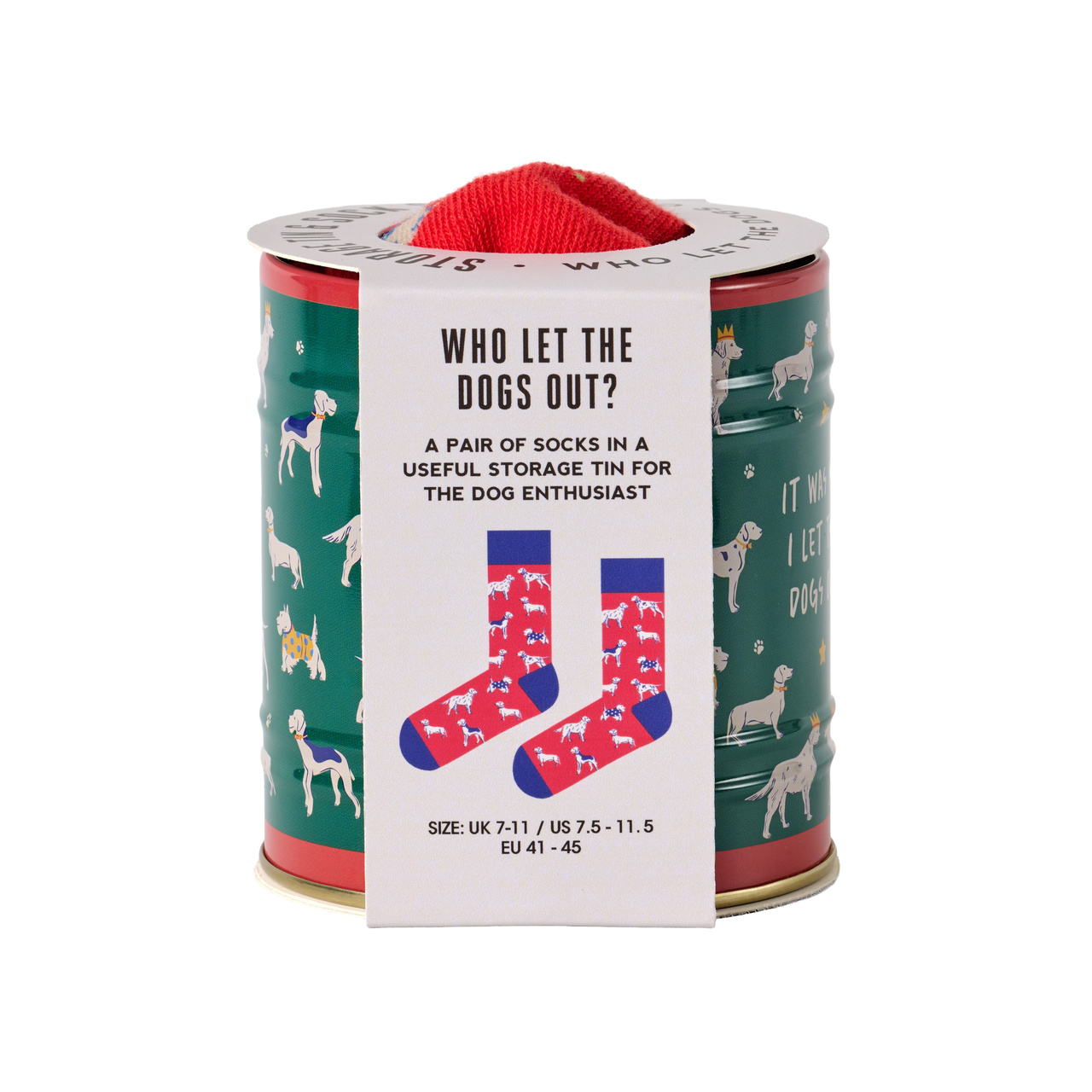 Storage Tin & Sock Set - Dogs
