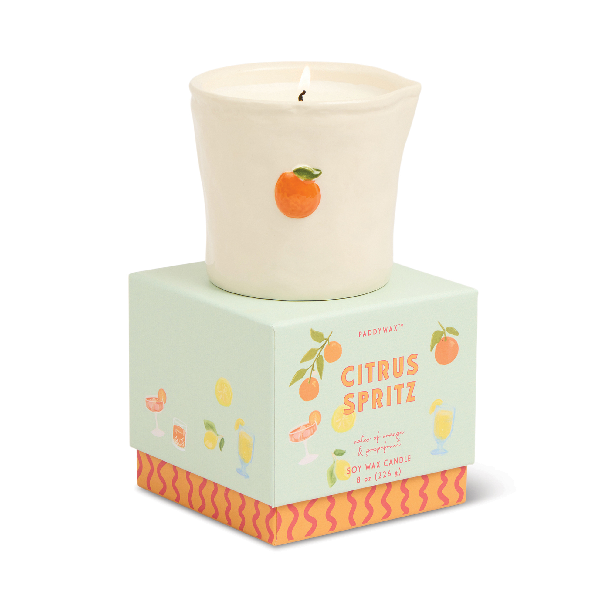 Doftljus i keramikkrus Bistro  - Citrus Spritz