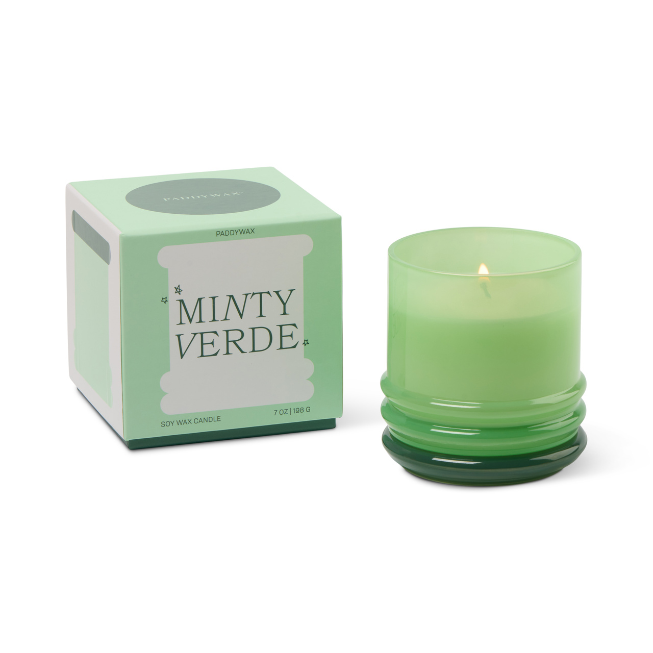 Doftljus Stacked i 2 färgat glas-  Klargrönt/ mörkgrönt - Minty Verde