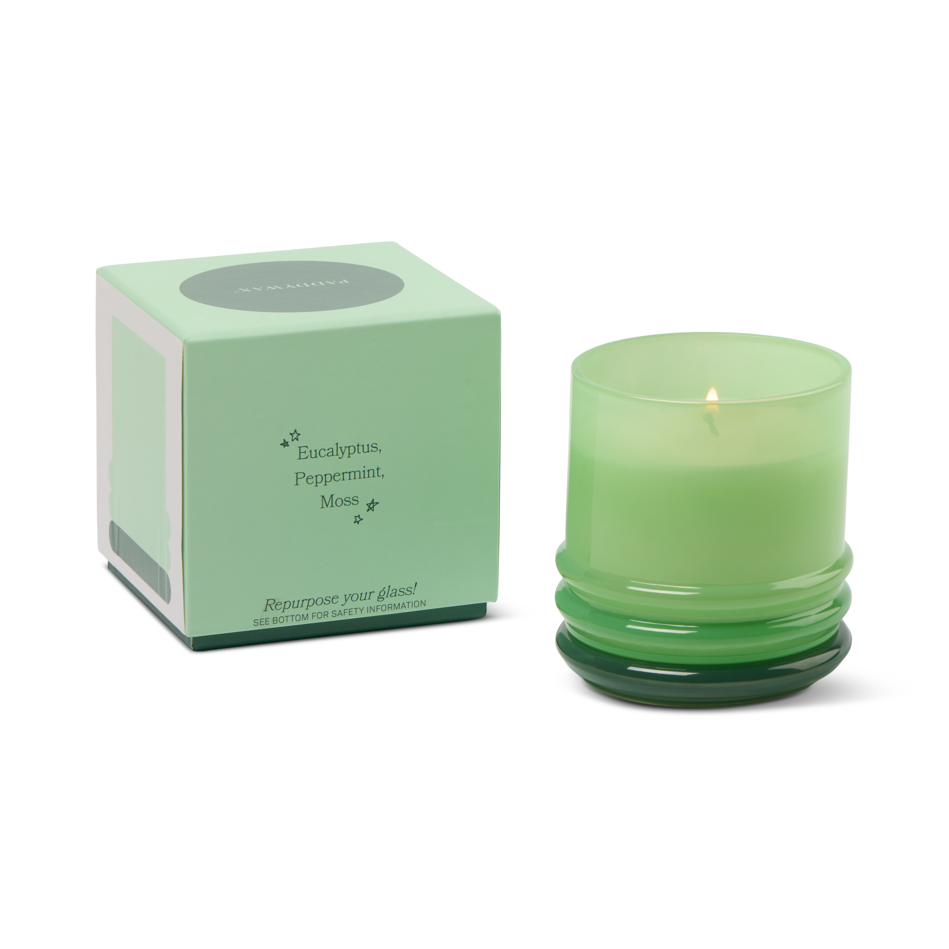 Doftljus Stacked i 2 färgat glas-  Klargrönt/ mörkgrönt - Minty Verde