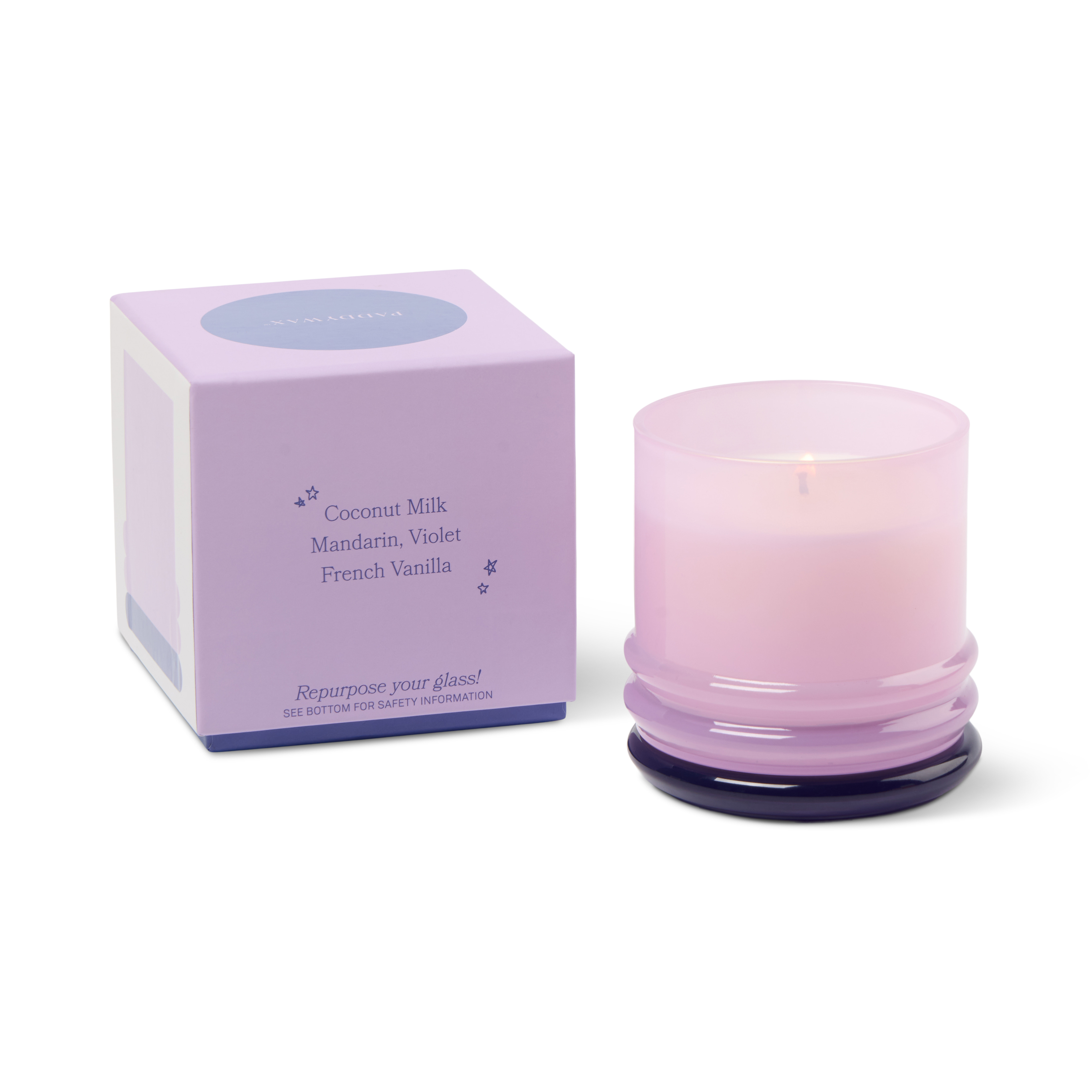 Doftljus Stacked i 2 färgat glas- Lavendel/Mörklila - Violet Vanilla