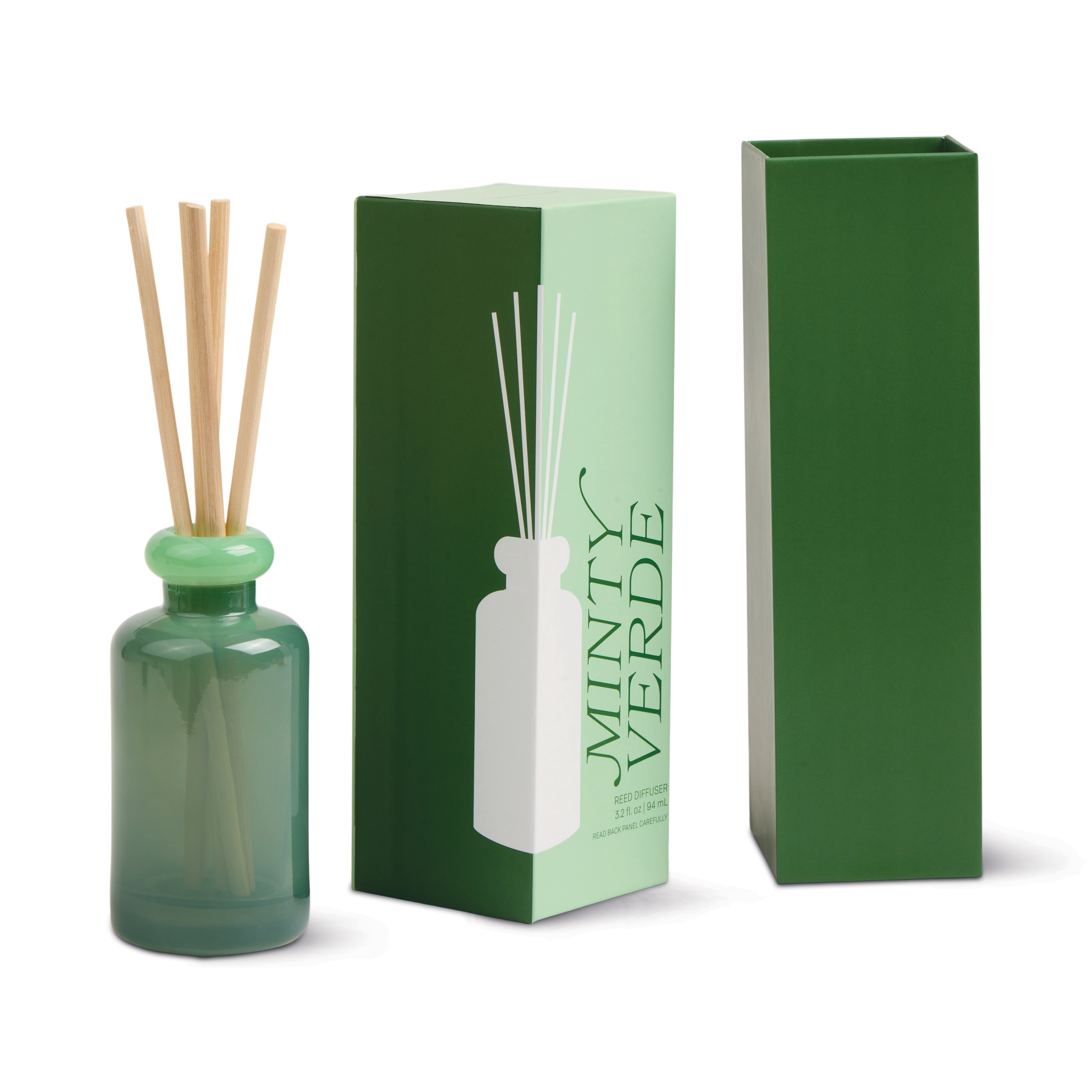 Doftdiffuser Stacked i 2 färgat glas- Mörkgrön/ klargrön - Minty Verde